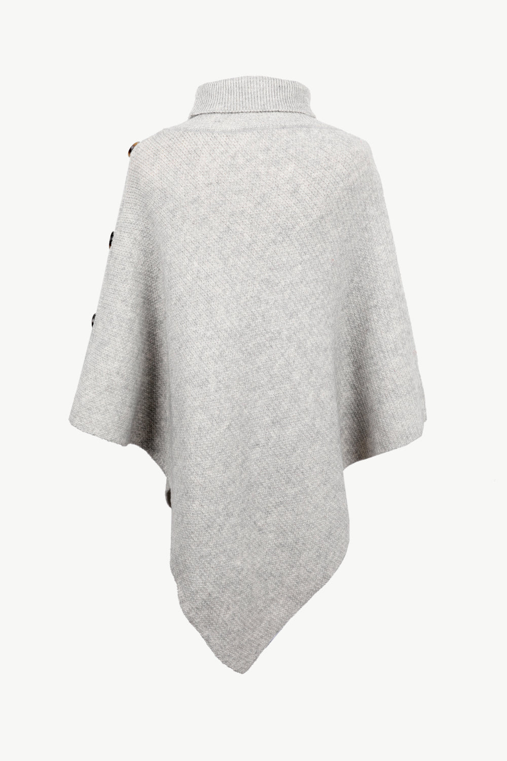Turtleneck Buttoned Poncho - felvior