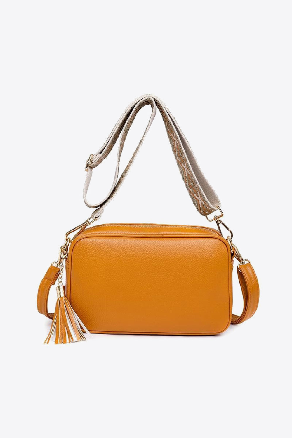 PU Leather Tassel Crossbody Bag - felvior