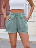 Florira Texture Drawstring Shorts