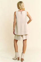 Davi & Dani Contrast Seam Top and Short Set