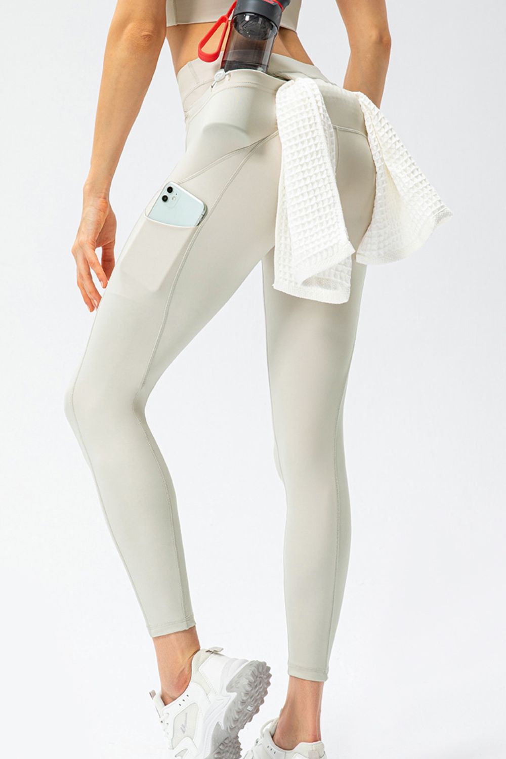 Full Size Slim Fit High Waist Long Sports Pants with Pockets - felvior