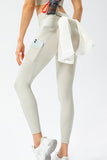 Full Size Slim Fit High Waist Long Sports Pants with Pockets - felvior