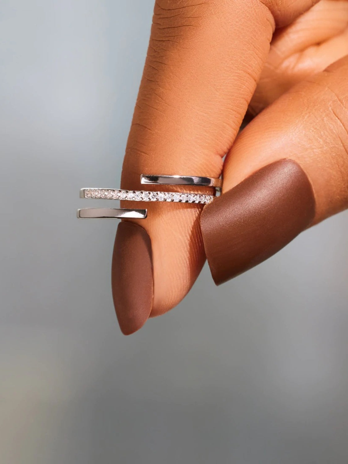 925 Sterling Silver Inlaid Zircon Ring - felvior