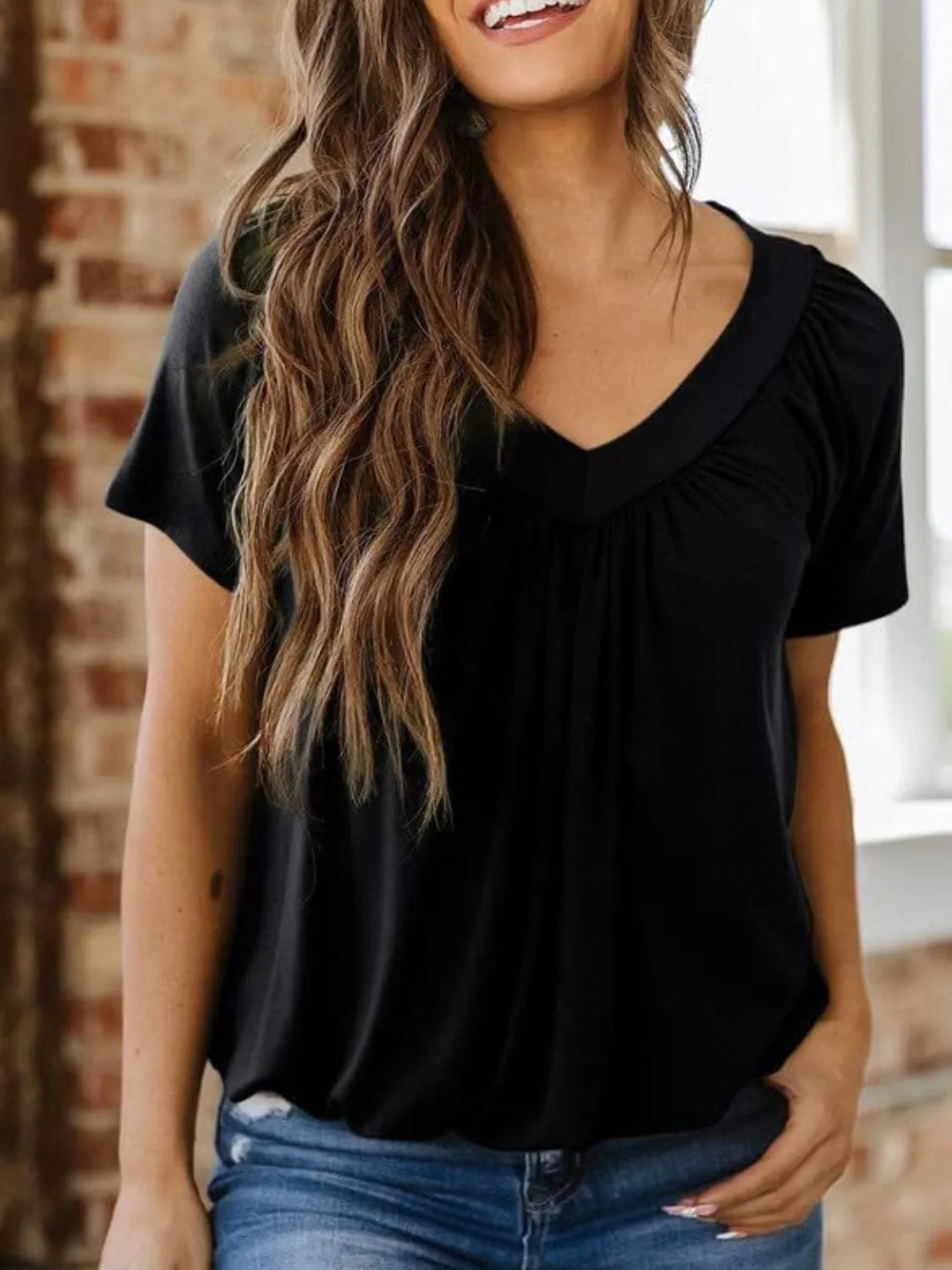 V-Neck Short Sleeve T-Shirt