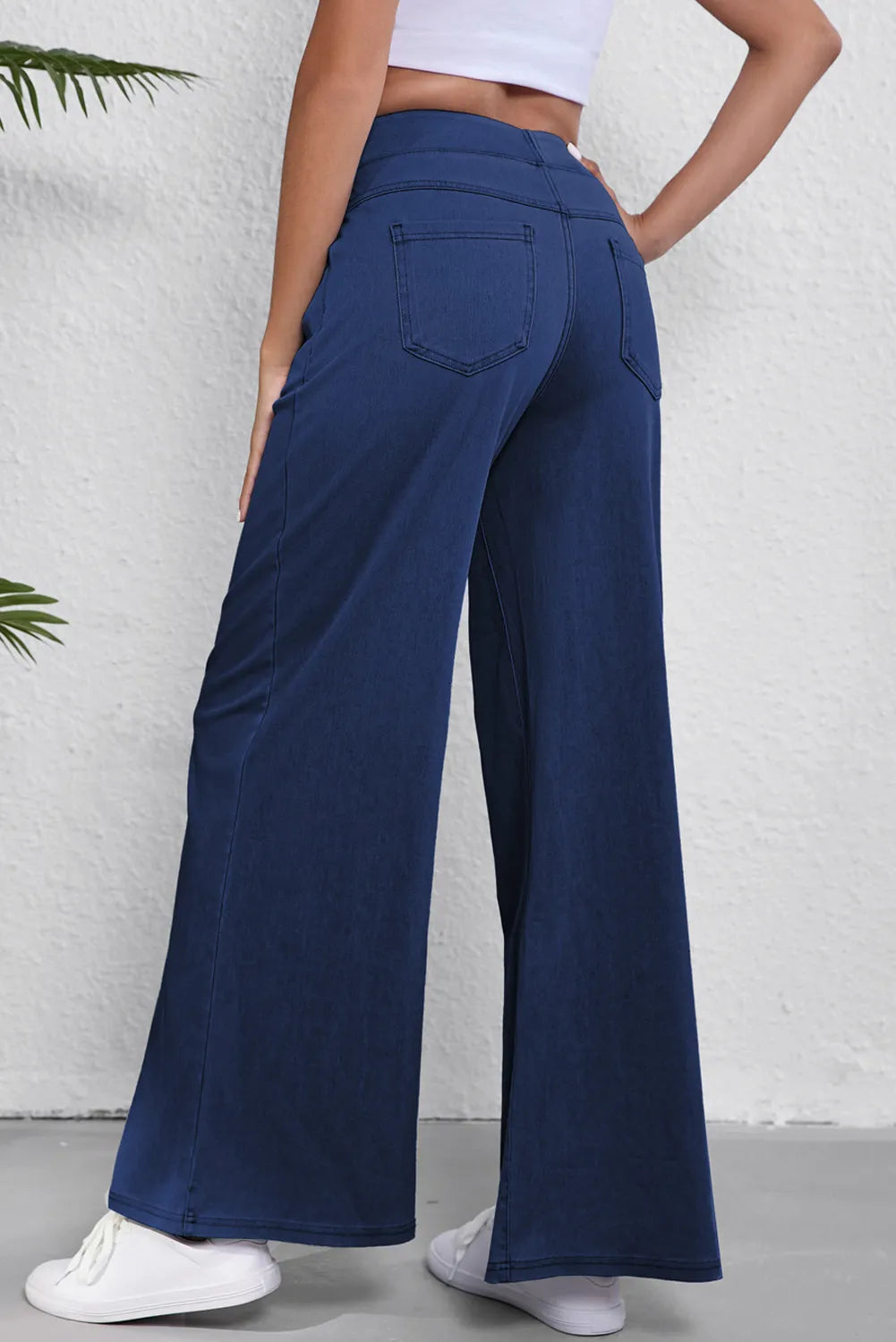 Wide Leg Jeans with Pockets - felvior
