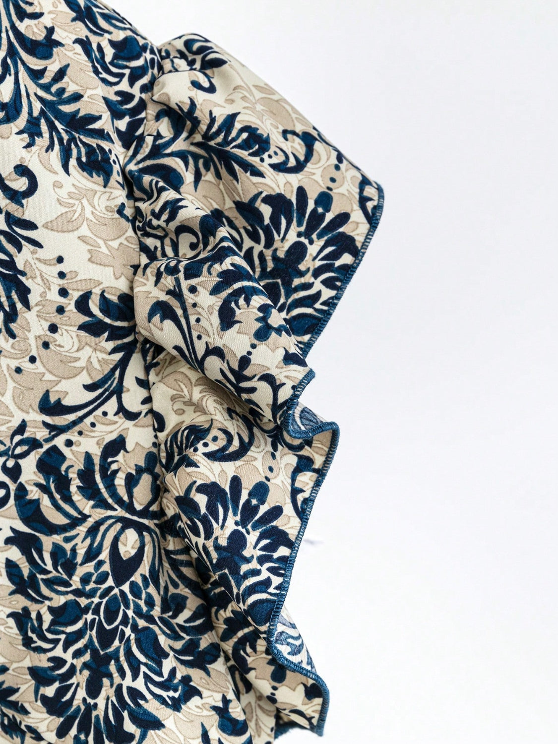 Printed Ruffled Cap Sleeve Top and Pants Set