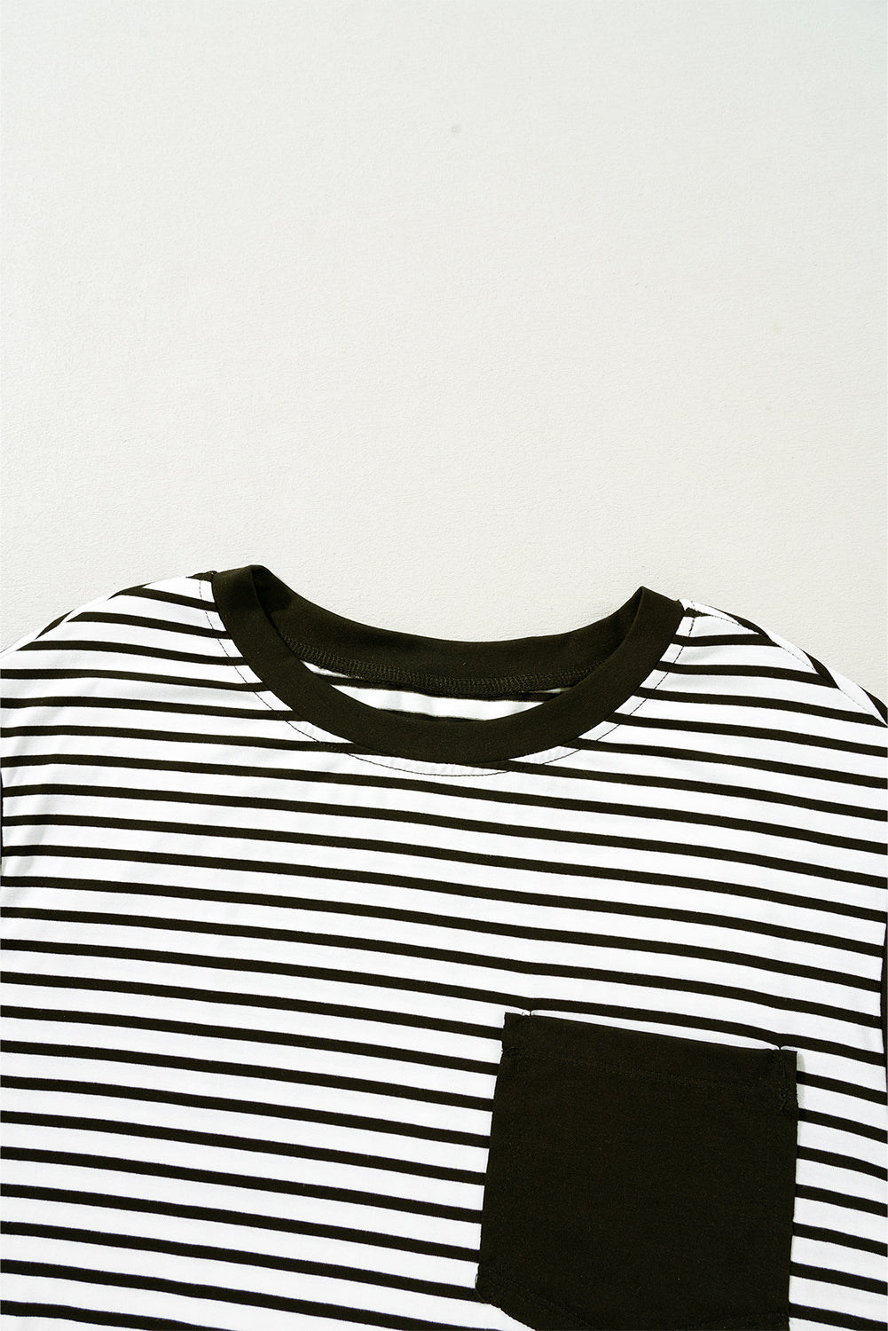 Striped Round Neck Cap Sleeve Top - felvior