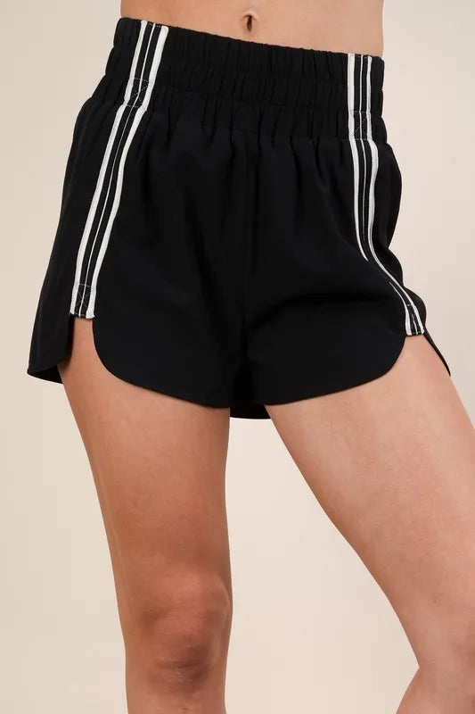 VERY J Striped Trim Detail Activewear Shorts