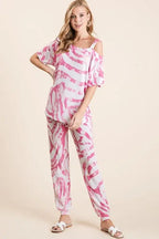 BiBi Zebra Print French Terry Top and Pants Set