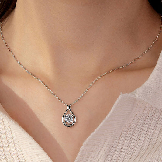 2 Carat Moissanite 925 Sterling Silver Pendant Necklace - felvior