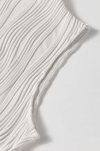 Wavy Textured Mock Neck Tank