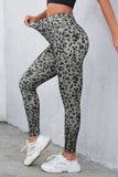 Leopard Print Wide Waistband Leggings - felvior