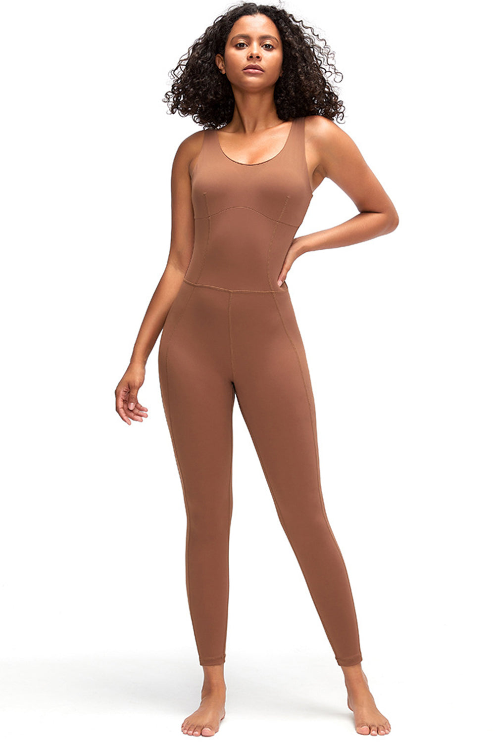 Crisscross Wide Strap Active Jumpsuit - felvior