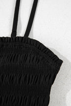 Smocked Spaghetti Straps Wide Leg Jumpsuit