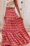 Printed Tiered Maxi Skirt - felvior