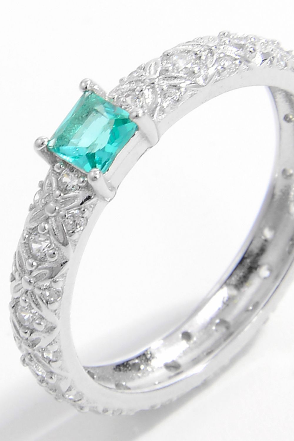 925 Sterling Silver Square Zircon Ring - felvior