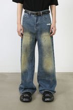 Men's Washed Wide Leg Jeans
