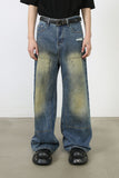 Men's Washed Wide Leg Jeans - felvior