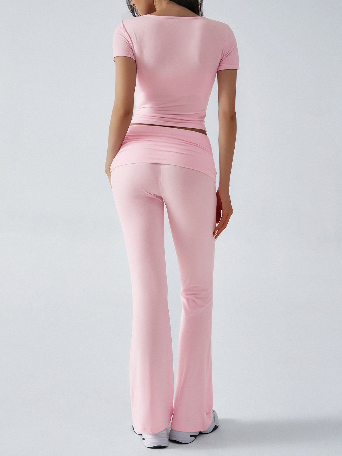 Devine Short Sleeve Top and Bootcut Legging Set - felvior