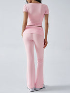 Devine Short Sleeve Top and Bootcut Legging Set