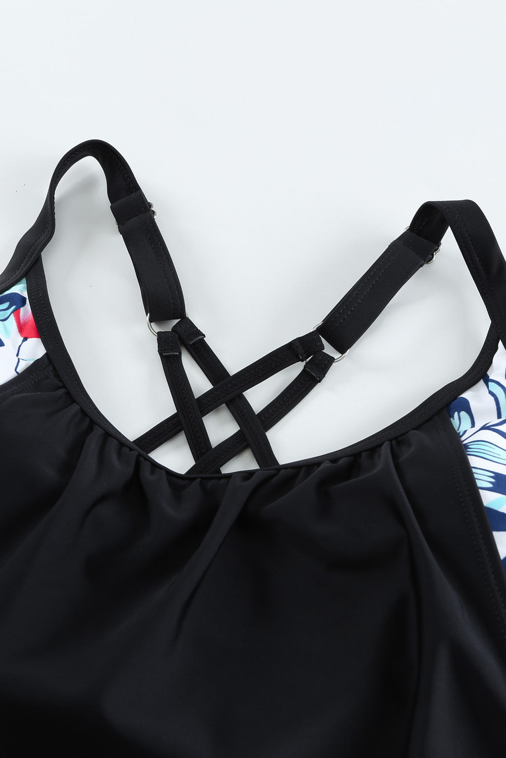 Full Size Crisscross Scoop Neck Tankini Set - felvior