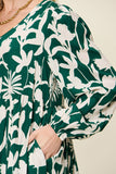 Double Take Full Size Printed Ruffle Hem Dress with Pocket - felvior