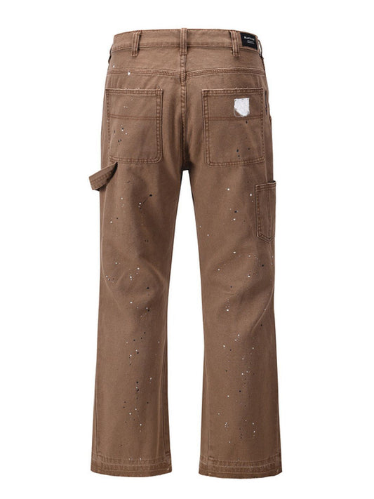 Men's Washed Bootcut Cargo Jeans - felvior