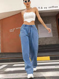 Wide Leg Jeans with Pockets - felvior