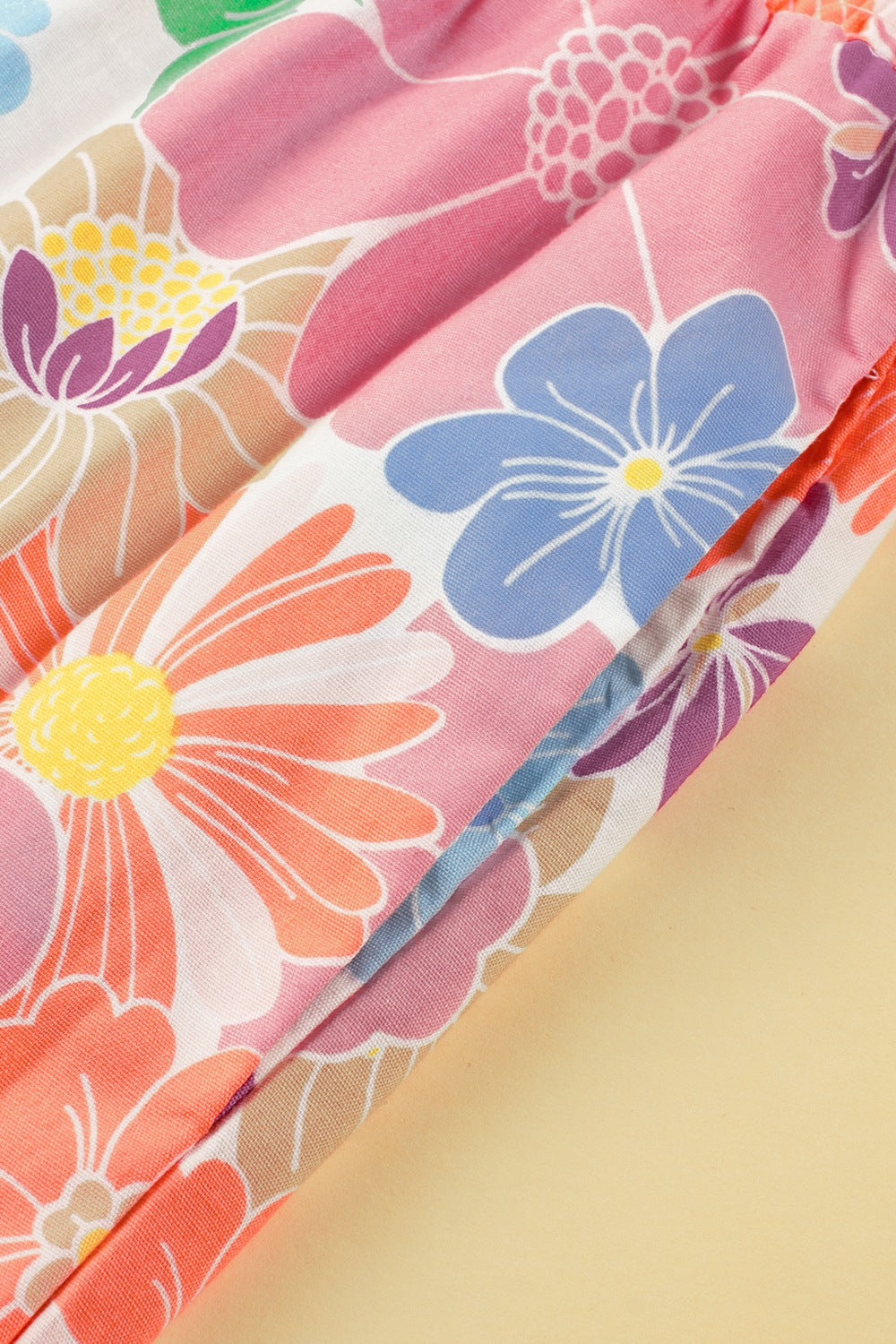 Drawstring High Waist Printed Wide leg Pants