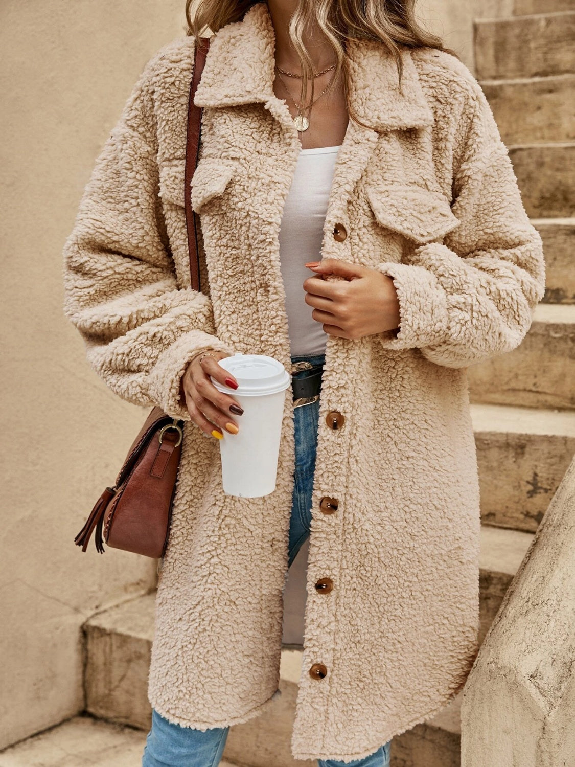 Collared Button Down Coat - felvior