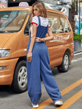 Wide Strap Wide Leg Denim Overalls - felvior