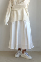 Back Elastic Waist Satin Minx Skirt