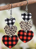 Printed PU Leather Dangle Earrings - felvior