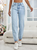 High Waist Jeans with Pockets - felvior