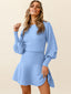 Round Neck Lantern Sleeve Sweater Dress