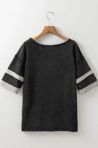 Contrast Round Neck Half Sleeve T-Shirt