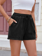 Florira Texture Drawstring Shorts