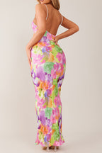Backless Printed Maxi Cami Dress