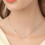 Cross 925 Sterling Silver Moissanite Necklace - felvior