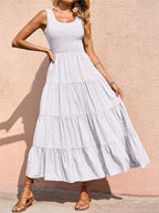 Tiered Smocked Wide Strap Dress