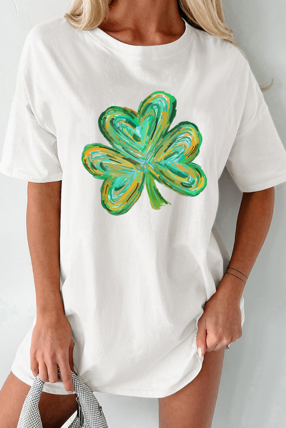 T-Shirt mit Rundhalsausschnitt und kurzen Ärmeln „Lucky Clover“ Zweitbild