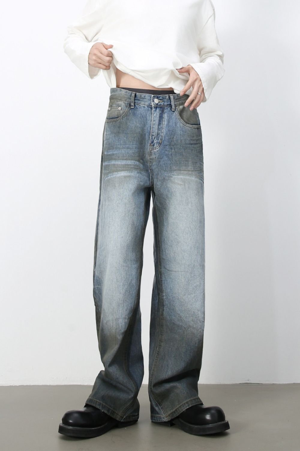 Men's Loose Jeans with Pockets