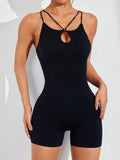 Spaghetti Strap Crisscross Romper - felvior