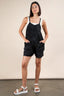 VERY J Plus Size Mineral Washed Sleeveless Knit Romper
