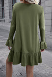 Ivy Lane V-Neck Flounce Sleeve Ruffle Hem Mini Dress - felvior