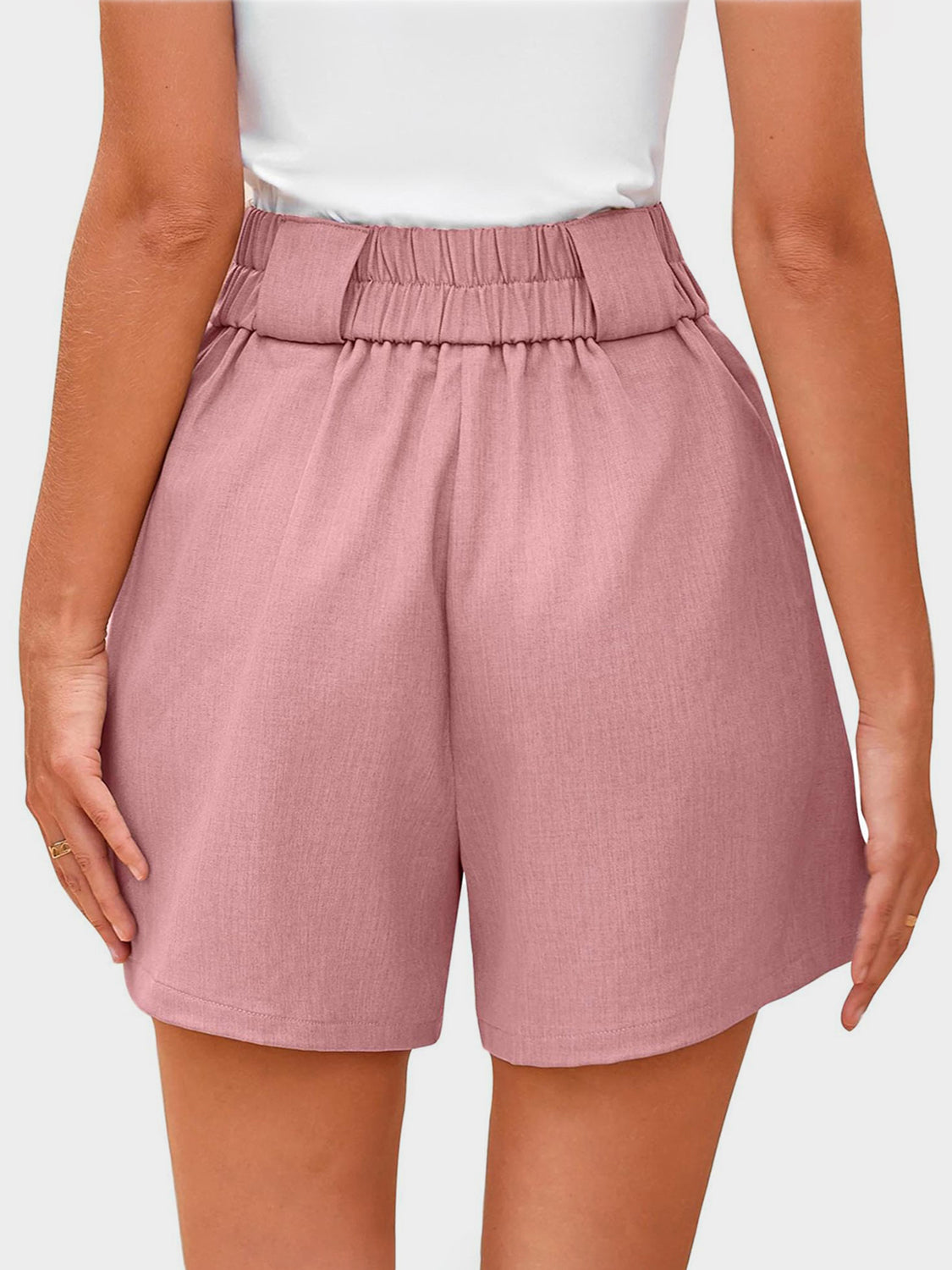 Two Button Wide Waistband Shorts - felvior