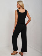 Square Neck Tank and Wide Leg Pants Set