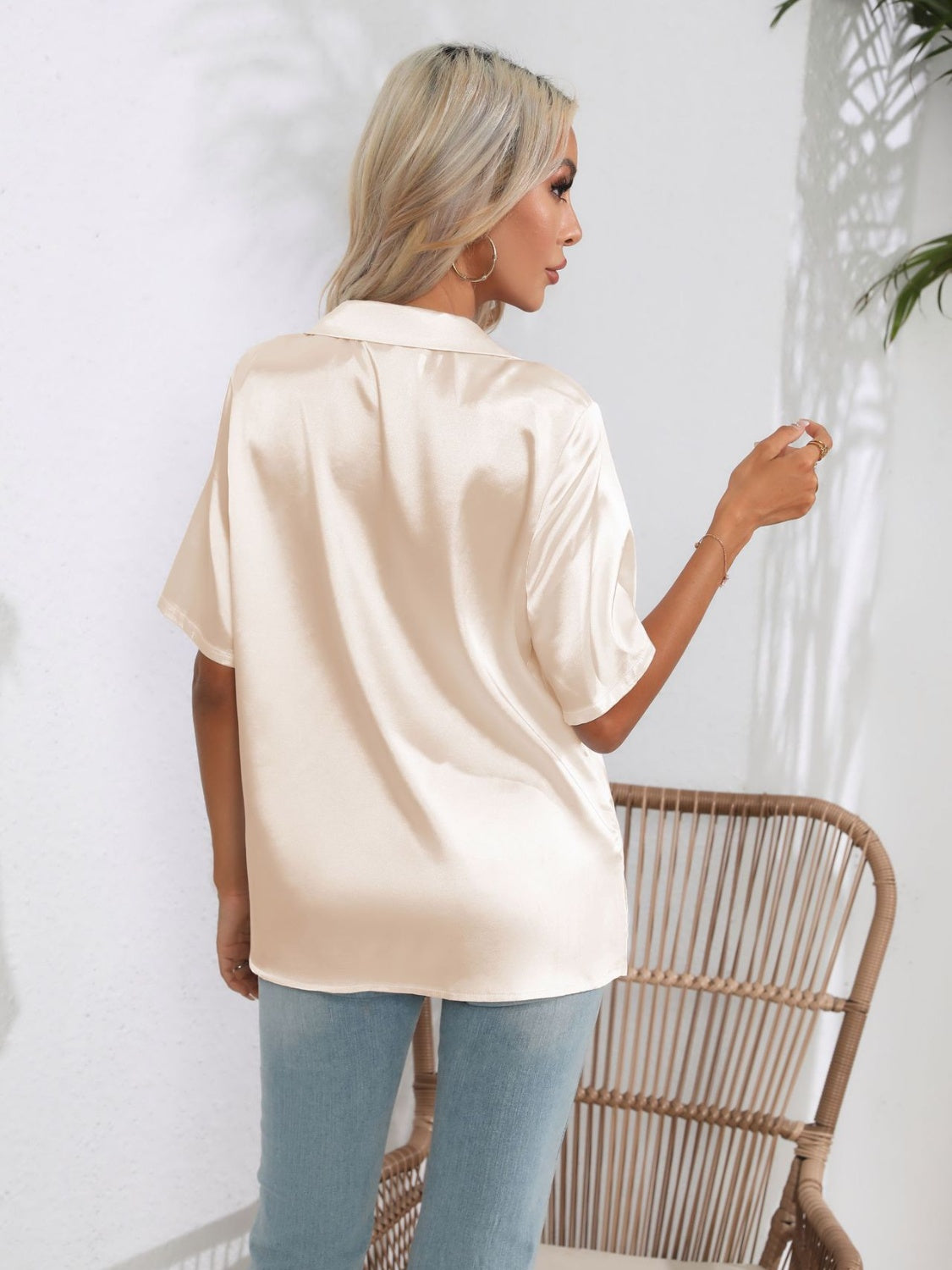 Button Down Short Sleeve Shirt - felvior