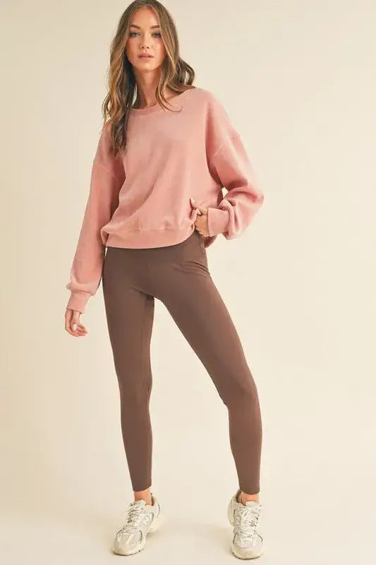Yelete Full Size Fleece Lined High Waisted Leggings