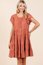 Mittoshop Lace Detail Ruffled Button Down Tiered Dress